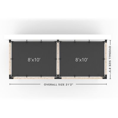 Image showing  8 ft. x 20 ft. Double Wall-Mount Pergola Kit for 4x4 Wood Posts