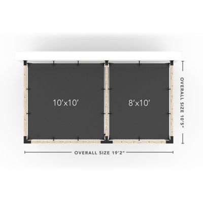 Image showing  10 ft. x 18 ft. Double Wall-Mount Pergola Kit for 4x4 Wood Posts