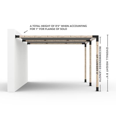 Image showing  12 ft. x 18 ft. Double Wall-Mount Pergola Kit for 4x4 Wood Posts