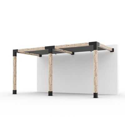 Toja Grid 8 ft. x 16 ft. Double Wall-Mount Pergola Kit for 6x6 Wood Posts