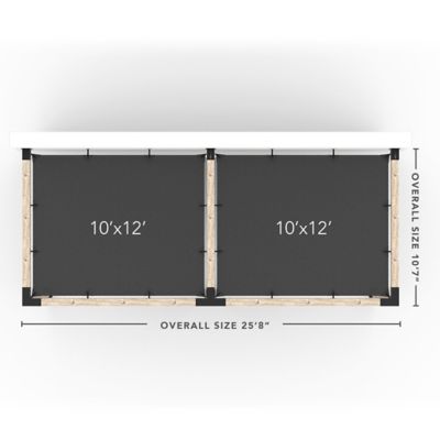 Image showing  10 ft. x 24 ft. Double Wall-Mount Pergola Kit for 6x6 Wood Posts