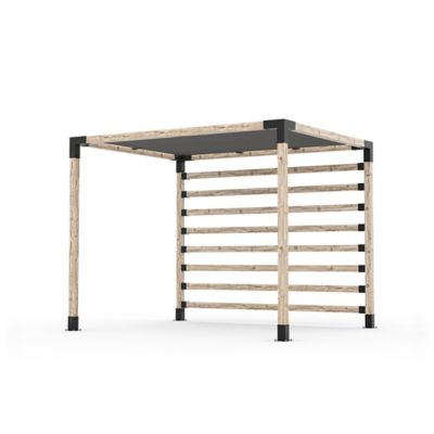 Toja Grid 8 ft. x 10 ft. Pergola Kit with 4x4 Knect Post Wall for 4x4 Wood Posts