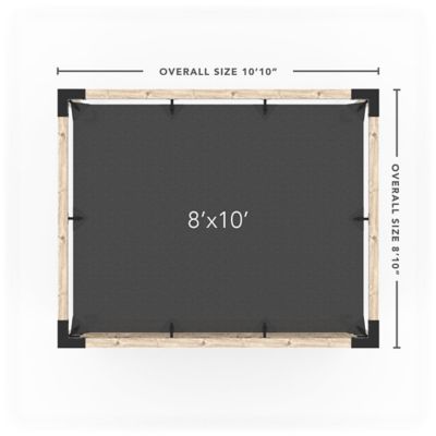 Image showing  8 ft. x 10 ft. Pergola Kit with 4x4 Knect Post Wall for 4x4 Wood Posts