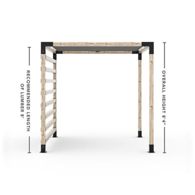 Image showing  8 ft. x 10 ft. Pergola Kit with 4x4 Knect Post Wall for 4x4 Wood Posts