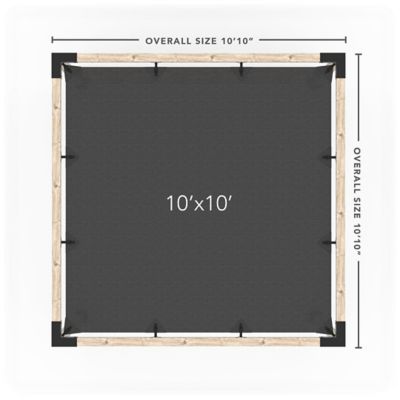 Image showing  10 ft. x 10 ft. Pergola Kit with 4x4 Knect Post Wall for 4x4 Wood Posts