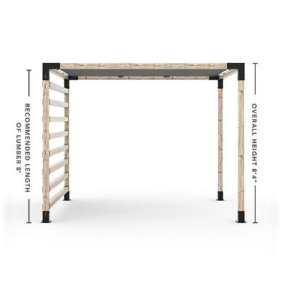 Image showing  10 ft. x 10 ft. Pergola Kit with 4x4 Knect Post Wall for 4x4 Wood Posts