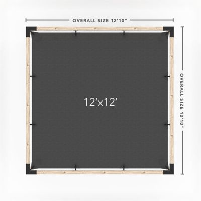 Image showing  12 ft. x 12 ft. Pergola Kit with 4x4 Knect Post Wall for 4x4 Wood Posts