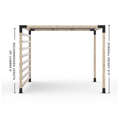 Image showing  12 ft. x 12 ft. Pergola Kit with 4x4 Knect Post Wall for 4x4 Wood Posts