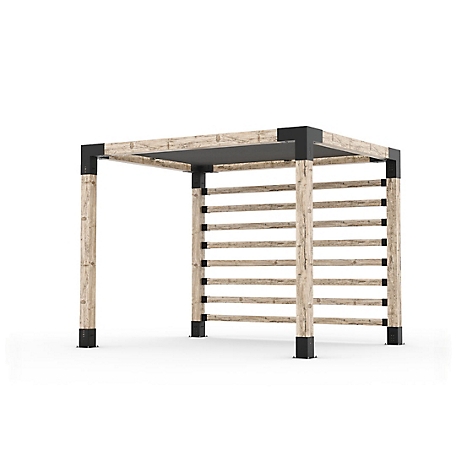 Toja Grid 8 ft. x 10 ft. Pergola Kit with 4x4 Knect Post Wall for 6x6 Wood Posts