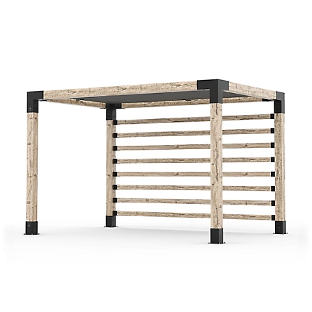 Toja Grid 8 ft. x 12 ft. Pergola Kit with 4x4 Knect Post Wall for 6x6 Wood Posts