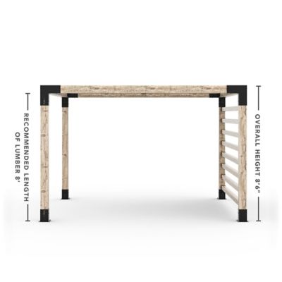 Image showing  12 ft. x 12 ft. Pergola Kit with 4x4 Knect Post Wall for 6x6 Wood Posts