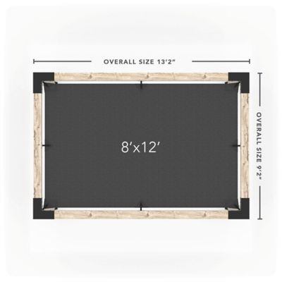 Image showing  8 ft. x 12 ft. Backyard Pergola Kit for 6 x 6 Wood Post