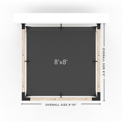 Image showing  8 ft. x 8 ft. Wall-Mount Pergola Kit for 4x4 Wood Posts