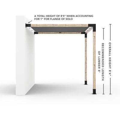 Image showing  8 ft. x 10 ft. Wall-Mount Pergola Kit for 4x4 Wood Posts