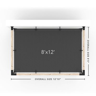 Image showing  8 ft. x 12 ft. Wall-Mount Pergola Kit for 4x4 Wood Posts