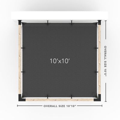 Image showing  10 ft. x 10 ft. Wall-Mount Pergola Kit for 4x4 Wood Posts