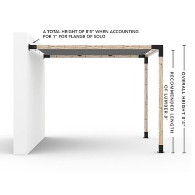 Image showing  10 ft. x 10 ft. Wall-Mount Pergola Kit for 4x4 Wood Posts