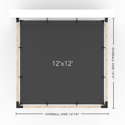 Image showing  12 ft. x 12 ft. Wall-Mount Pergola Kit for 4x4 Wood Posts