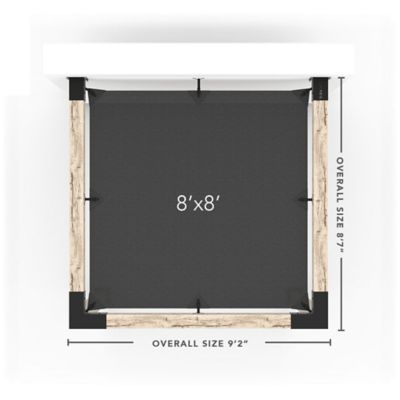Image showing  8 ft. x 8 ft. Wall-Mount Pergola Kit for 6x6 Wood Posts