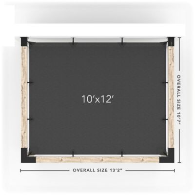 Image showing  10 ft. x 12 ft. Wall-Mount Pergola Kit with Shade Sail for 6x6 Wood Posts