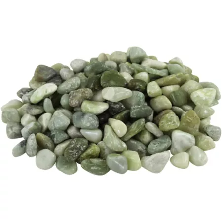 Rain Forest Polished River Pebbles 2 200 lb Green Jade 1-2 in. Landscape Rocks