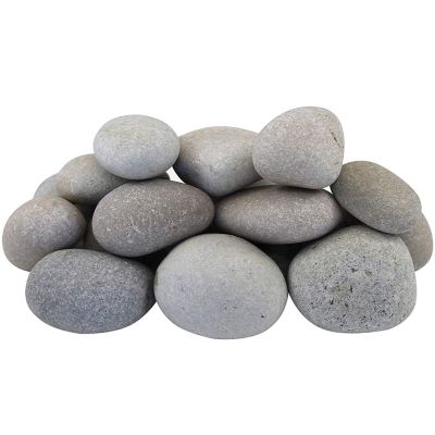 Rain Forest Beach Pebbles, 900 lb., Light Grey/Tan, 1-3 in.