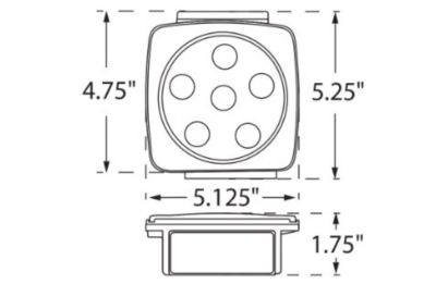 Image showing  5 in. 12V 7-Function Replacement Square LED Stop/Turn/Tail Light, Left Side