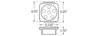 Image showing  5 in. 12V 6-Function Replacement LED Square Stop/Turn/Tail Light, Right Side