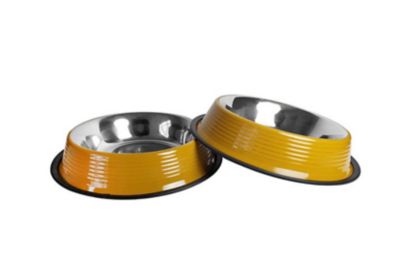 JMP No Tip Non Skid Colored Stainless Steel Pet Bowls, 2 pk. 