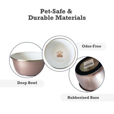 Image showing 6 th JoJo Modern Pets Deep Dishwasher Safe Durobolz Dog Bowl with Rubber Bottom Set, 2 ct.