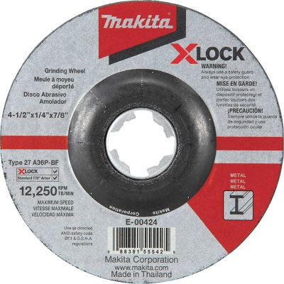 Makita 4.5 in. x 1/4 in. x 7/8 in. X-LOCK General Purpose 36-Grit Grinding Wheels