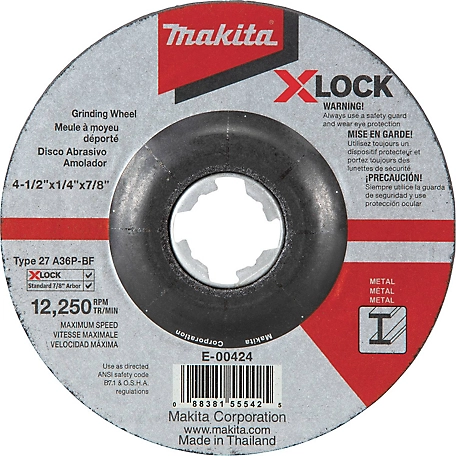 Makita 4.5 in. x 1/4 in. x 7/8 in. X-LOCK General Purpose 36-Grit Grinding Wheels