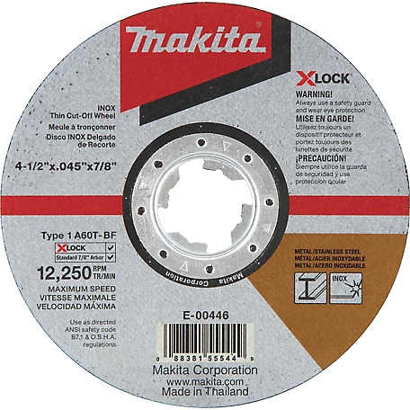 Makita 4.5 in. x 0.045 in. x 7/8 in. X-LOCK General Purpose 60-Grit Thin Cut Off Wheel