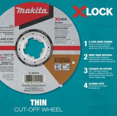 Image showing  4.5 in. x 0.045 in. x 7/8 in. X-LOCK General Purpose 60-Grit Thin Cut-Off Wheel