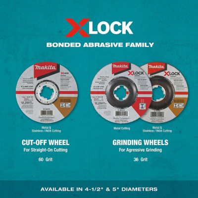 Image showing 6 th Makita 4.5 in. x 0.045 in. x 7/8 in. X-LOCK General Purpose 60-Grit Thin Cut-Off Wheel