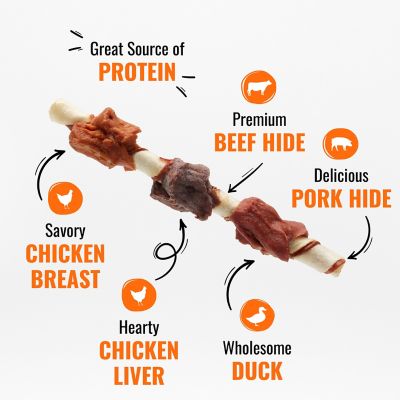 Image showing  Beef, Chicken and Duck Flavor Kabobs Dog Chew Treats, 4 oz.