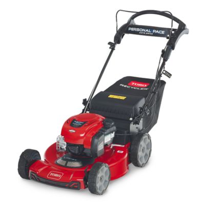 Toro 22 in. Recycler 163cc Gas-Powered RWD w/Personal Pace Self-Propelled Lawn Mower The signage said this mower had side discharge