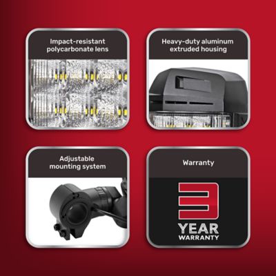 Image showing  2,200-Lumen UTV Side Mirrors with LED Lights, 2-Pack