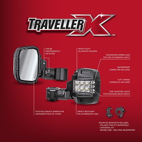 TravellerX UTV Side Mirrors with LED Lights, 2-Pack at Tractor Supply Co.
