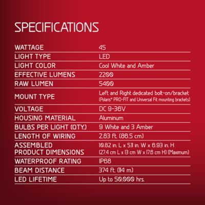 Image showing 7 th TravellerX 2,200-Lumen UTV Side Mirrors with LED Lights, 2-Pack