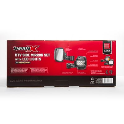 Image showing 9 th TravellerX 2,200-Lumen UTV Side Mirrors with LED Lights, 2-Pack
