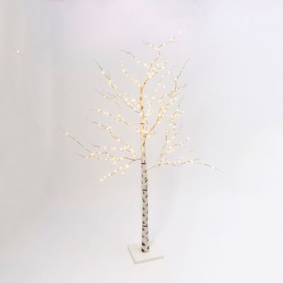 Everlasting Glow 82.67 in. Pre-Lit Electric Lighted Birch Tree with 250 Warm White LED Lights