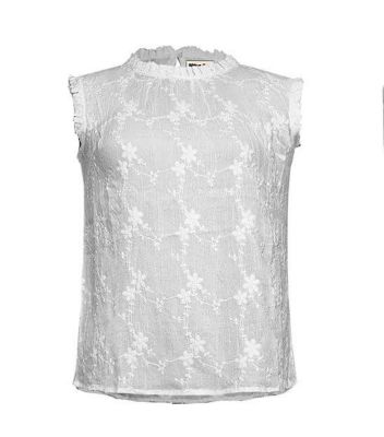 Ribbon Heart Sleeveless Embroidery Top