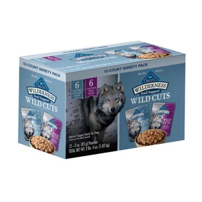 Blue Buffalo Wilderness Trail Toppers Wild Cuts Adult Chicken and Beef Chunks Wet Dog Food Variety pk., 3 oz. Pouch, Pack of 12