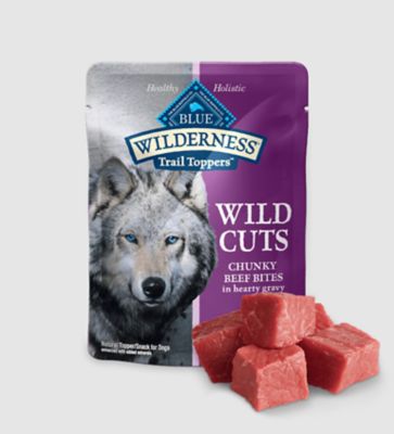 Image showing  Trail Toppers Wild Cuts Adult Chicken/Beef Chunks Dog Food Topper Pack, 3 oz., Pack of 12 Pouches