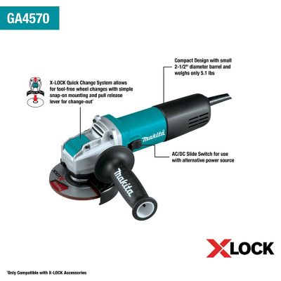 Image showing 5 th Makita 4-1/2 in. Diameter 7.5A X-Lock Angle Grinder