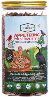 Amzey Dried Mealworm Bird Treat, 7 oz.