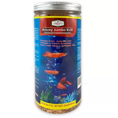 Amzey Freeze Dried Giant Krill Fish Food 3 oz. Fish Food