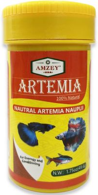 Amzey De-Capsulated Artemia Nauplii (Non-Hatching) Brine Shrimp Eggs Fish Feed, 1.75 oz.