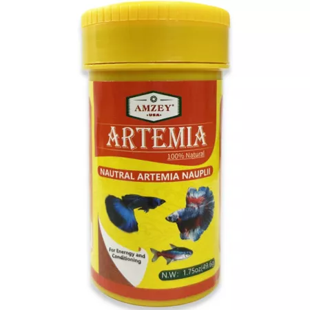 Amzey Artemia Nauplii Decapsulated (No Hatch) Brine Shrimp Eggs Fish Food 1.75 oz. Fish Food